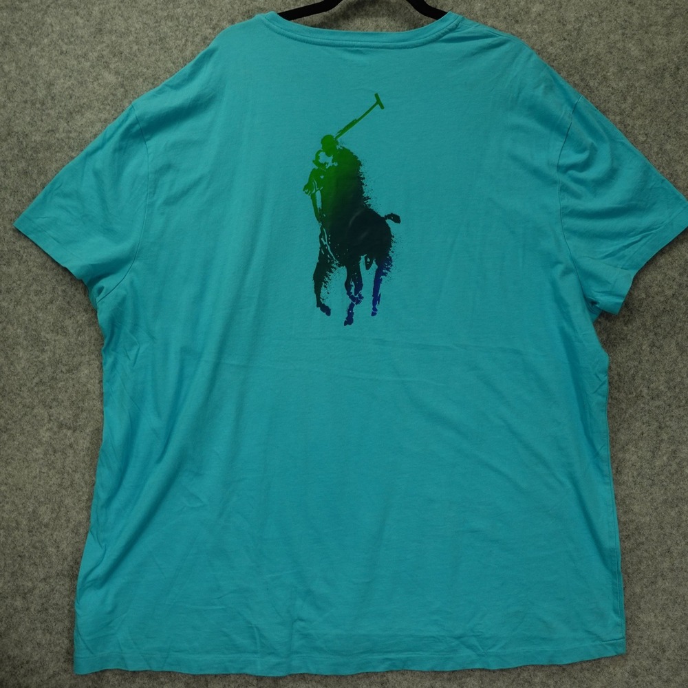 POLO Ralph Lauren Big Pony T Shirt Mens XXL Splatter Paint Graphic Logo Classic